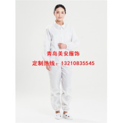 无尘室用工作服_二连体防静电服_连体防静电厂服_LA标志