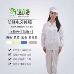 广东凌亦浩厂家供应车间用翻领防静电分体服定制