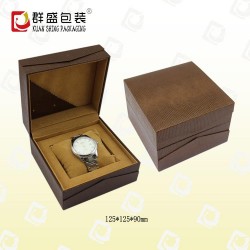 订做海外品牌表盒 皮革黑手表盒 欧美简单大气女性手表盒