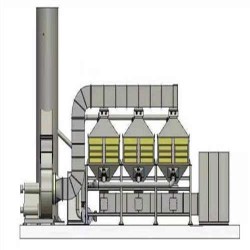 喷漆房三万风量催化燃烧设备在线脱附技术特点
